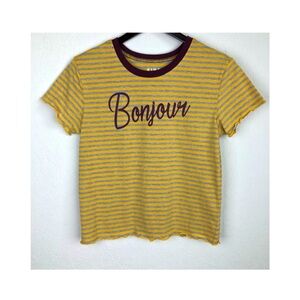 KIND KARMA Cropped Bonjour Tee Size Large